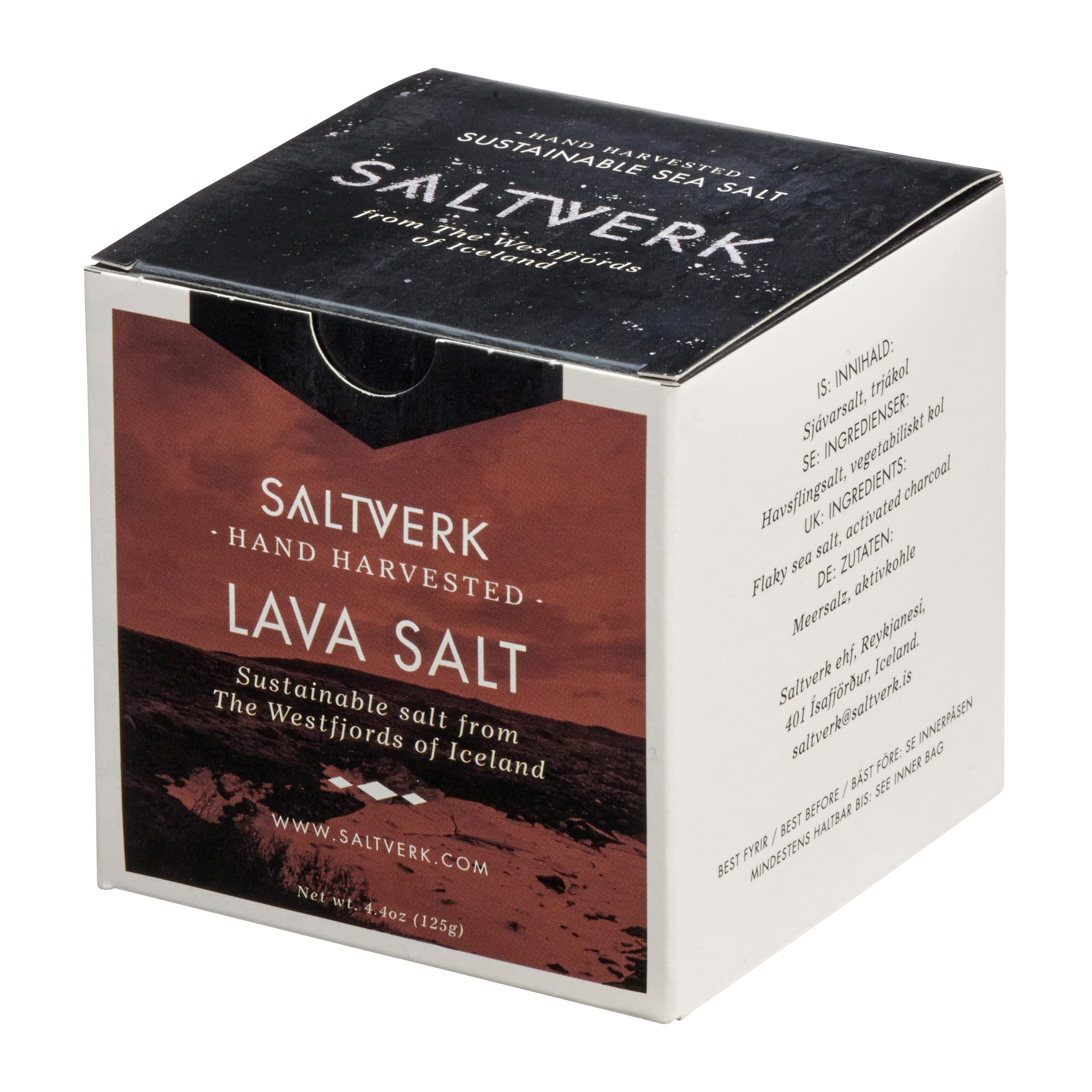 Lava Salt - Meersalzflocken mit Aktivkohle gefärbt
