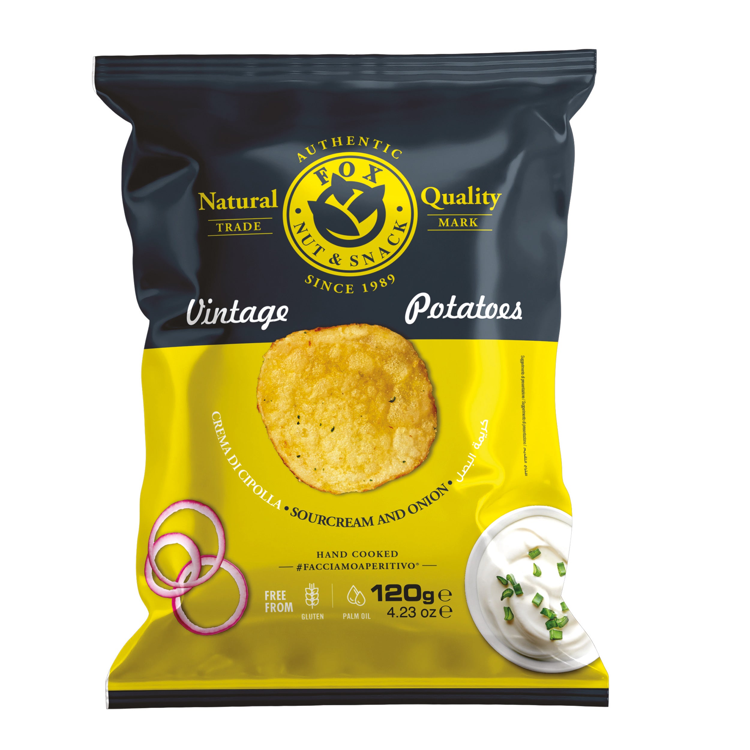 Fox Italia Vintage Potatoes Crema di cipolla (Kartoffelchips Sourcream & Onion)