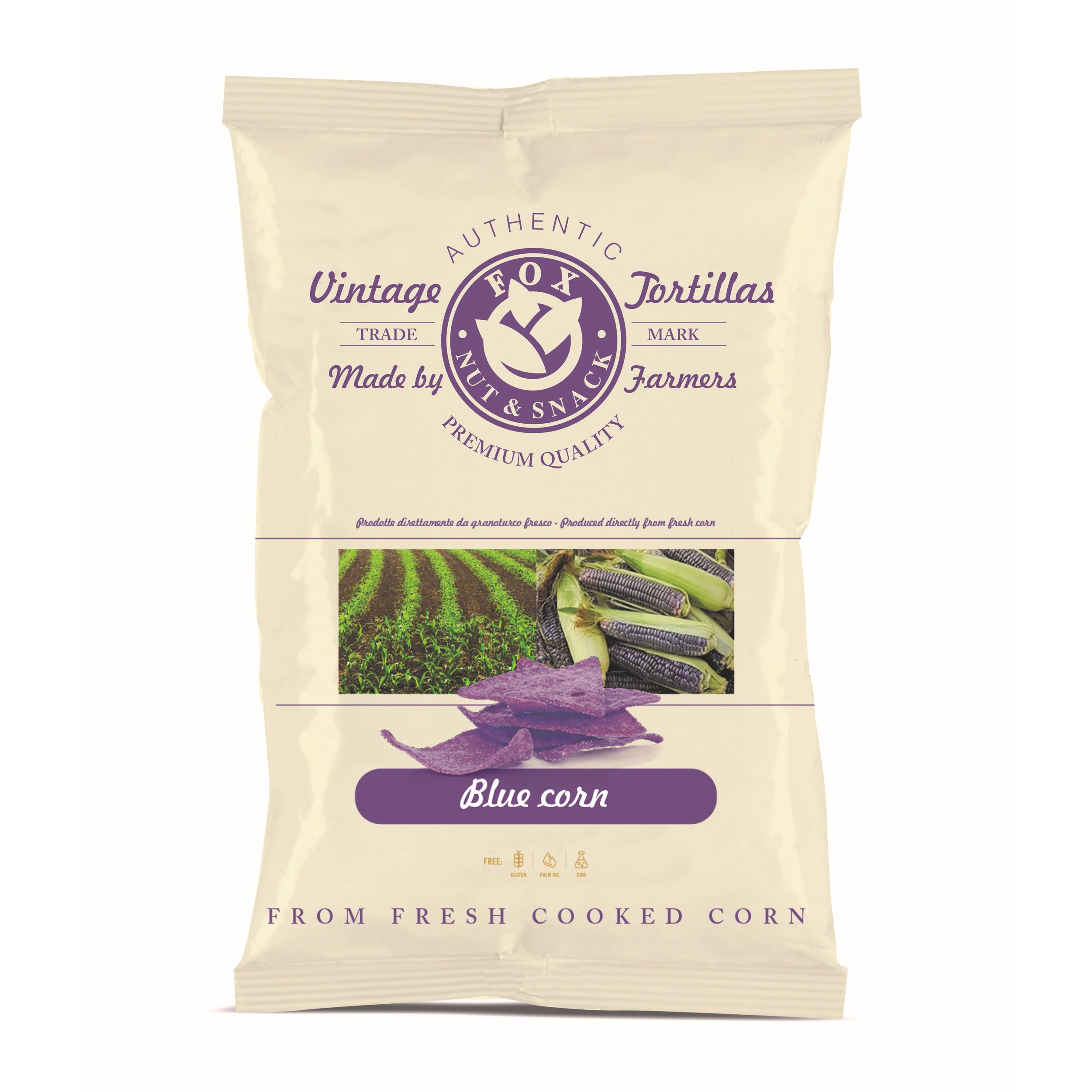 Fox Italia Vintage Tortillas Mais blu (Tortilla Chips aus blauem Mais)
